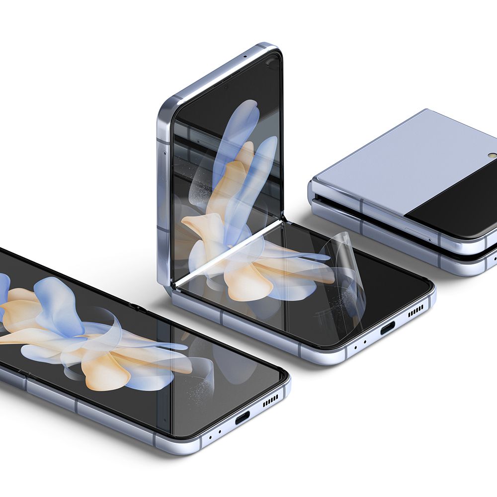 Beskyttelsesfilm til indvendig skærm Ringke Dual Easy for Samsung Galaxy Z Flip4 F721, Plastik, Sæt med 2 stykker