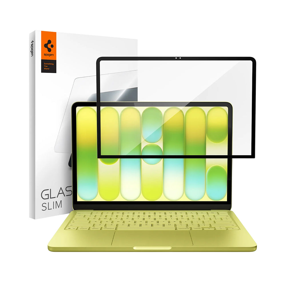 Skærmbeskyttelsesfilm Spigen GlastR Slim til Apple MacBook Neo 13 tommer, Hærdet Glas, Sort AGL11669