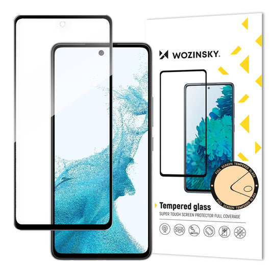 WZK Skærmbeskytter til Samsung Galaxy A53 5G A536, skærmet glas, fuld limning, sort