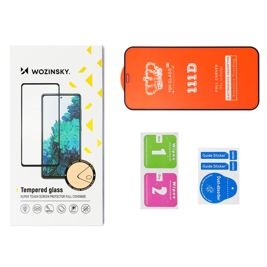 WZK Skærmbeskytter til Samsung Galaxy A33 5G A336, afskærmet glas, fuld lim, sæt med 2 dele, Case Friendly, sort