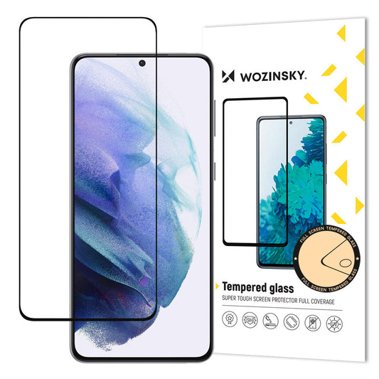 WZK Skærmbeskytter til Samsung Galaxy S23+ S916, afskærmet glas, fuld limning, sort