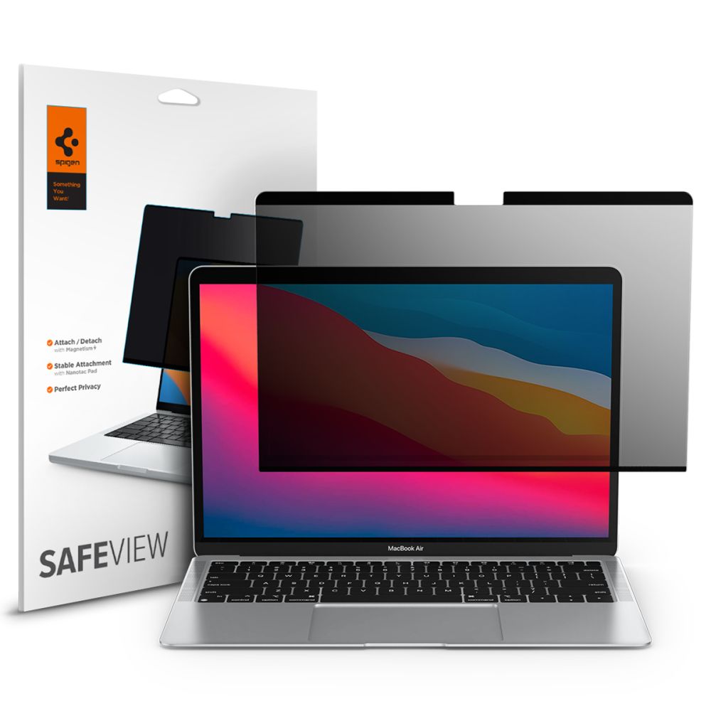 Privacy Beskyttelsesfolie Spigen Safe View Magnetic til Apple MacBook Air M3 13inch (2024) / (2022), Plastik AFL06253