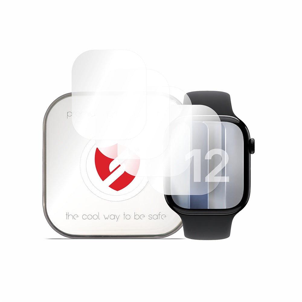 Smart Protection Premium Classic beskyttelsesfilm til Apple Watch Series 12 46mm, sæt med 4 stk., plastik
