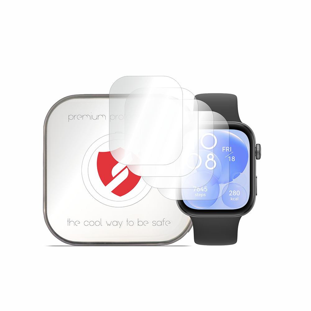 Smart Protection Premium Classic beskyttelsesfilm til Huawei Watch Fit 4 / Fit 3, sæt med 4 stk., plastik