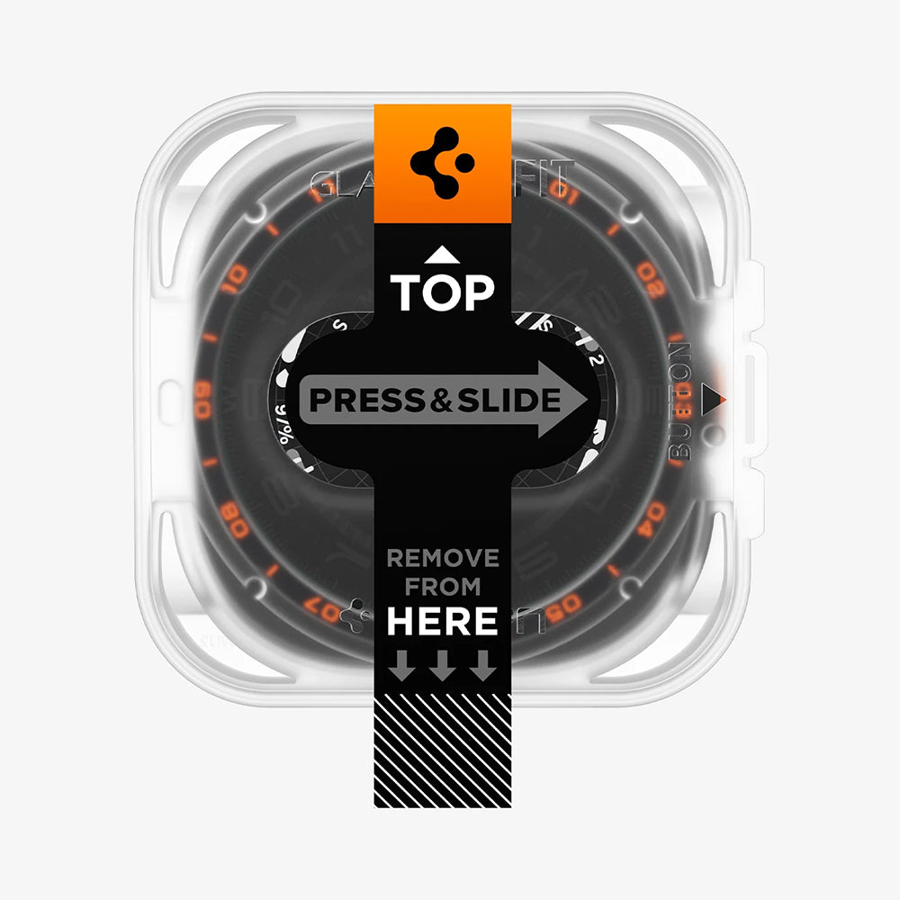 Spigen GlastR EZ FIT beskyttelsesfilm til Samsung Galaxy Watch Ultra2, hærdet glas, sæt med 2 stk. AGL11758