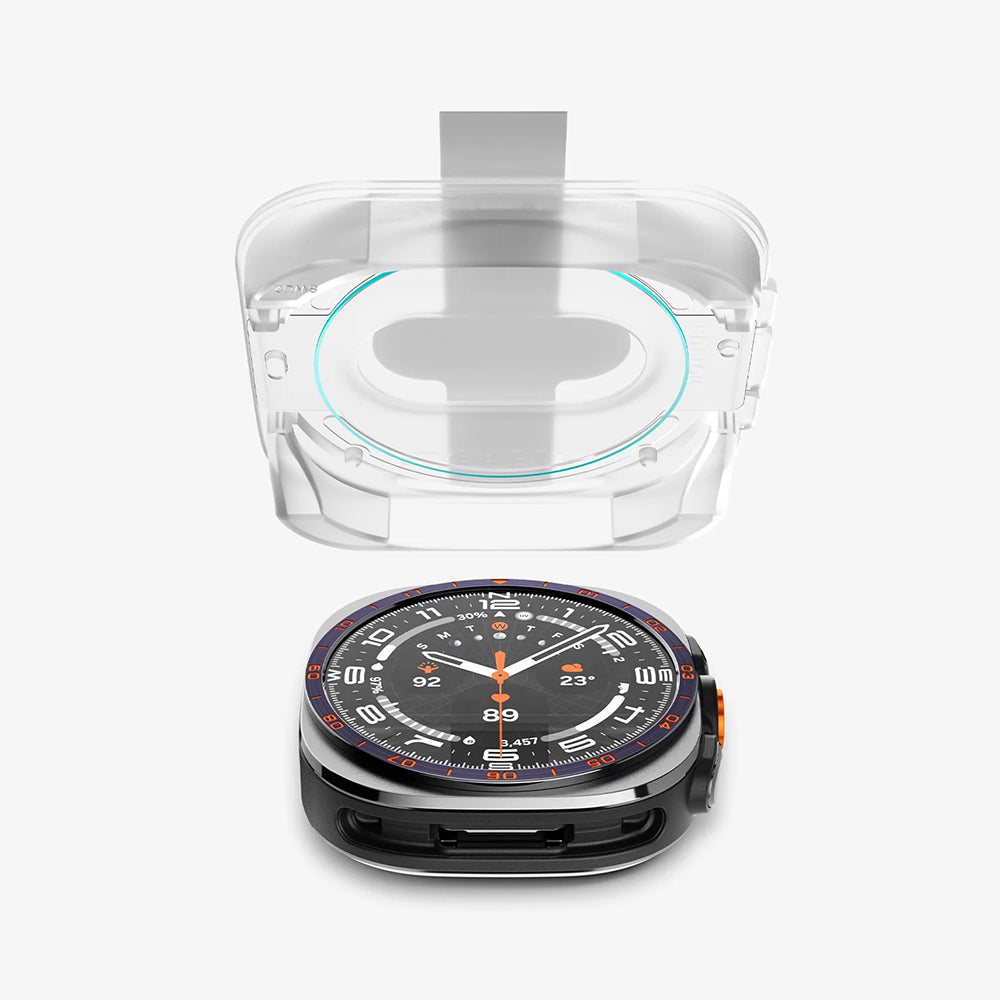 Spigen GlastR EZ FIT beskyttelsesfilm til Samsung Galaxy Watch Ultra2, hærdet glas, sæt med 2 stk. AGL11758