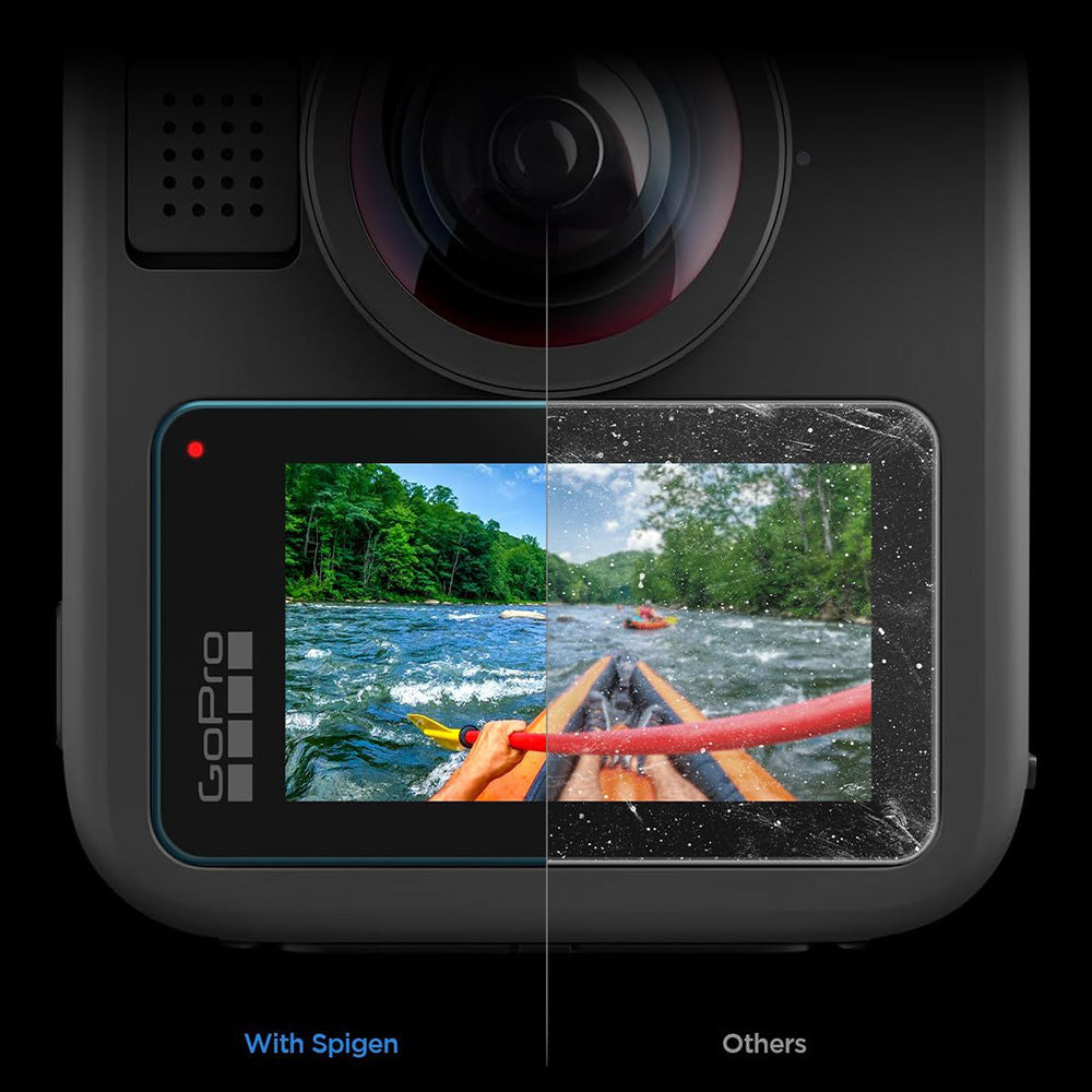 Skærmbeskyttelsesfilm Spigen GlastR Slim til GoPro Max 2, Sæt med 2 stykker, Hærdet glas AGL11230