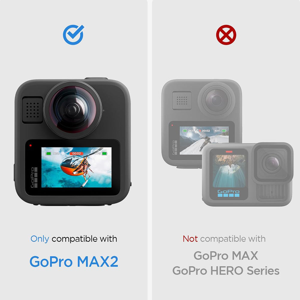 Skærmbeskyttelsesfilm Spigen GlastR Slim til GoPro Max 2, Sæt med 2 stykker, Hærdet glas AGL11230