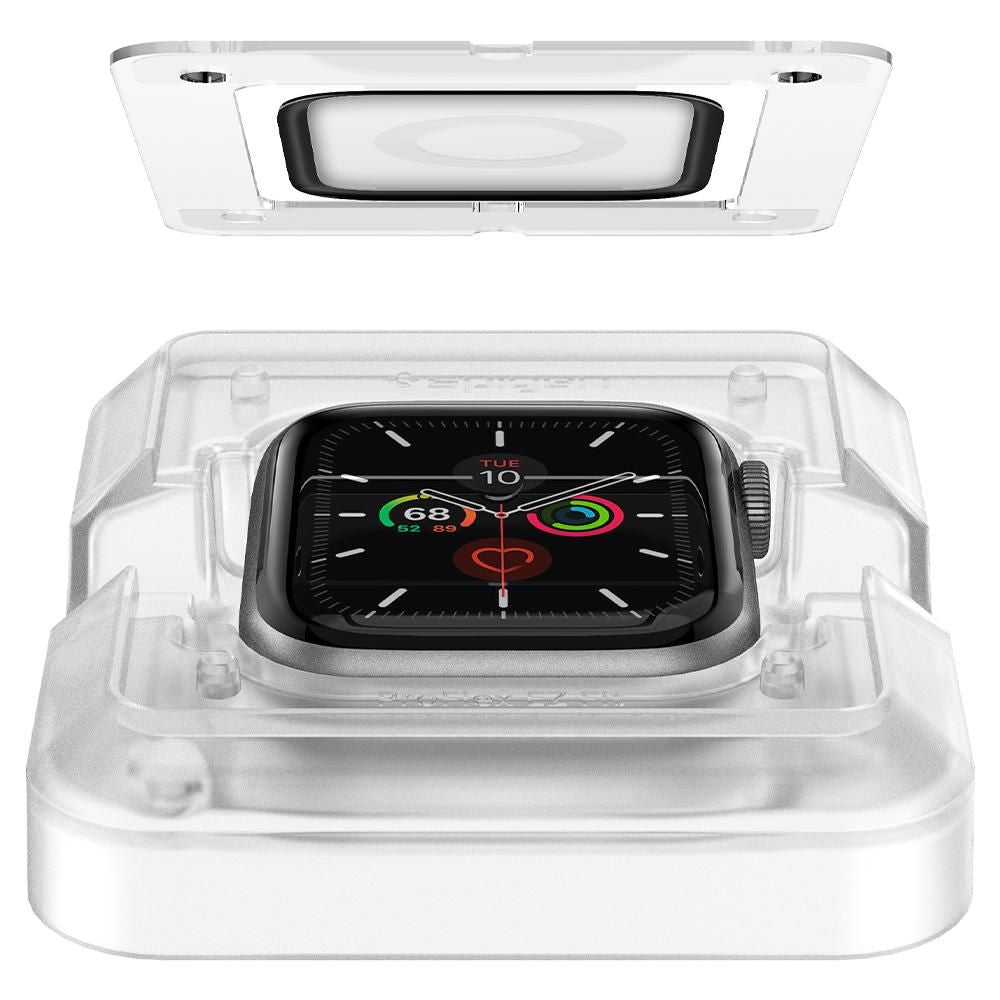 Spigen ProFlex EZ FIT beskyttelsesfilm til Apple Watch 44mm Series, Sæt med 2 stykker, Fleksibelt glas, Sort