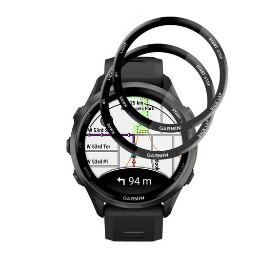 Techsuit Nano Flex beskyttelsesfilm til Garmin Forerunner 570 47mm / 970, Sæt med 2 stykker, Plastik, Sort