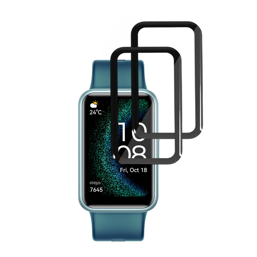 Beskyttelsesfilm Techsuit Nano Flex til Huawei Watch FIT SE, Sæt med 2 stykker, Plastik, Sort