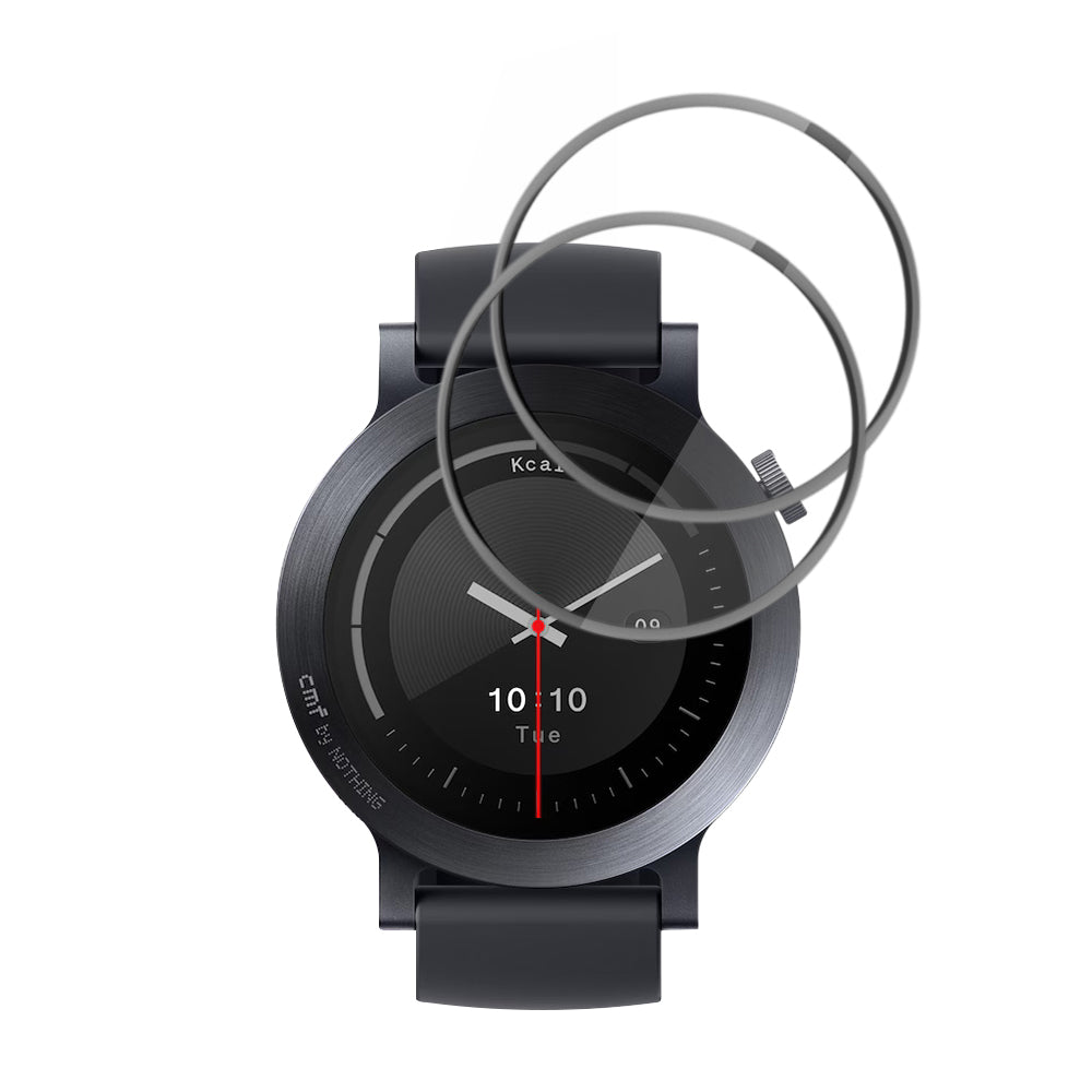 Beskyttelsesfilm Techsuit Nano Flex til Nothing CMF Watch 3 Pro, Sæt med 2 stykker, Plastik, Sort