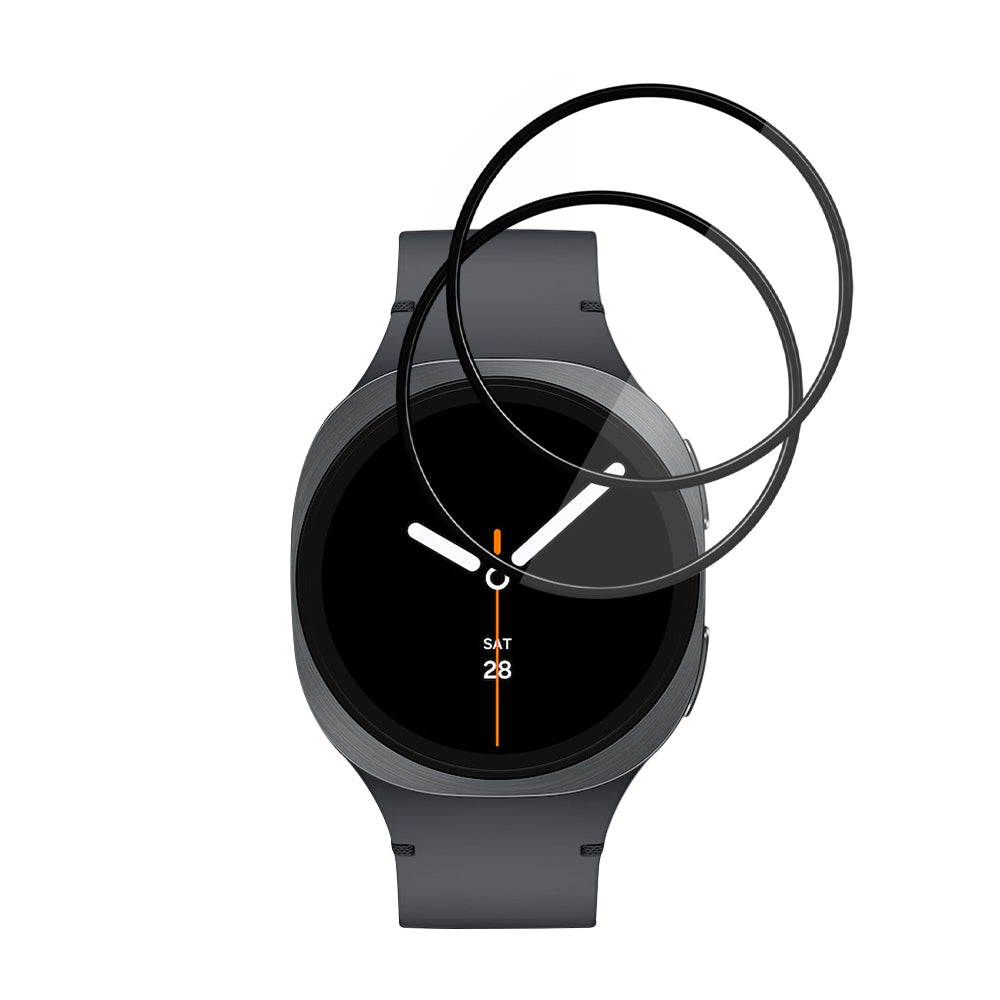 Beskyttelsesfilm Techsuit Nano Flex til Samsung Galaxy Watch8 40mm, Sæt med 2 stykker, Plastik, Sort