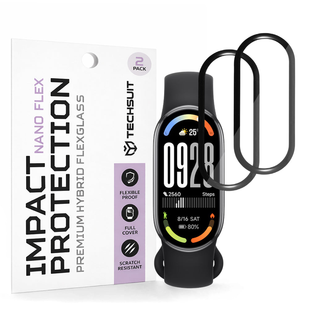 Beskyttelsesfilm Techsuit Nano Flex til Xiaomi Smart Band 10, Sæt med 2 stykker, Plastik, Sort