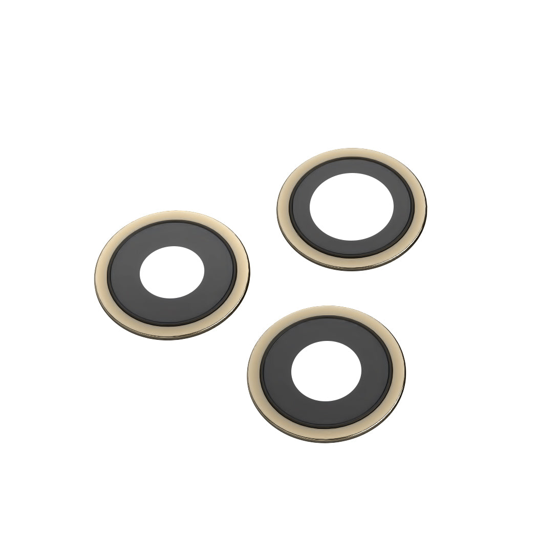 Kameraglasbagside Apple iPhone 12 Pro, Wide + UltraWide + Telephoto, med ramme, Guld