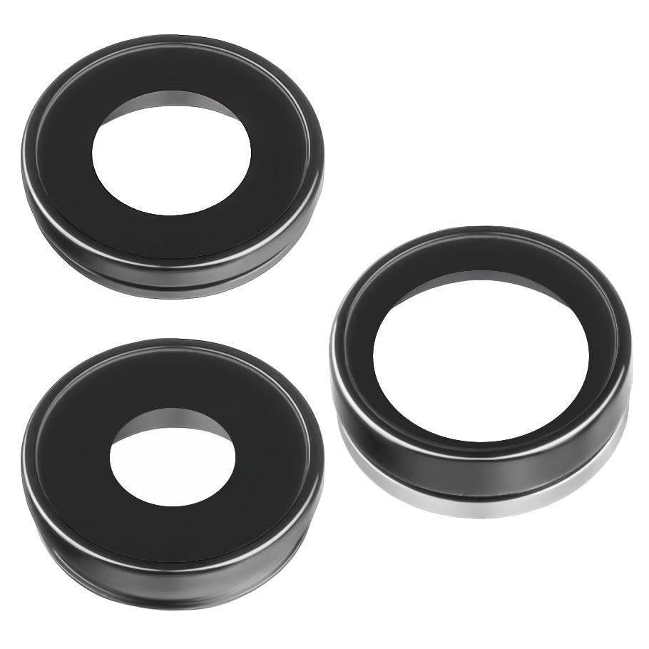 Bageste kameraglas Apple iPhone 13 Pro Max / 13 Pro, Wide + UltraWide + Telephoto, med ramme (intern), Sort