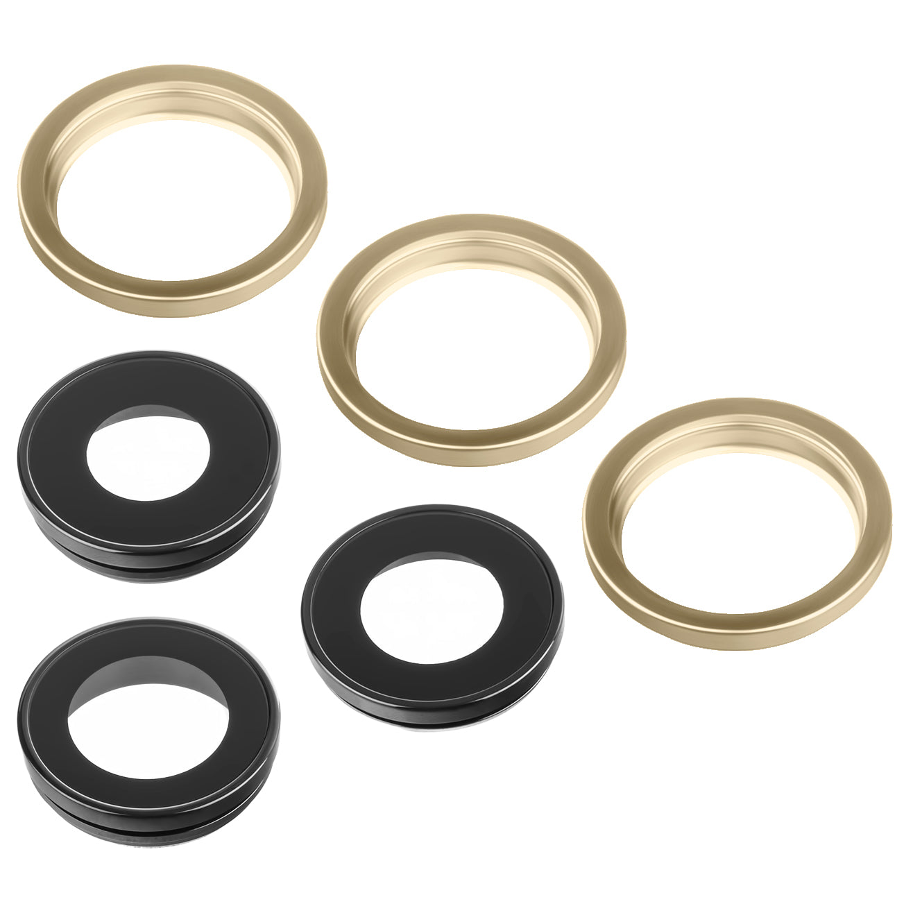 Kameraglasbagside Apple iPhone 12 Pro, Wide + UltraWide + Telephoto, med ramme, Guld