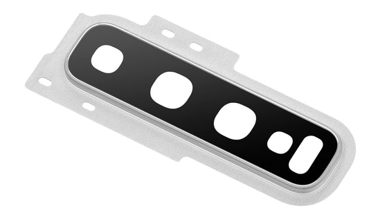 Bageste kameraglas Samsung Galaxy S10+ G975, med ramme, sølv (prismehvid)