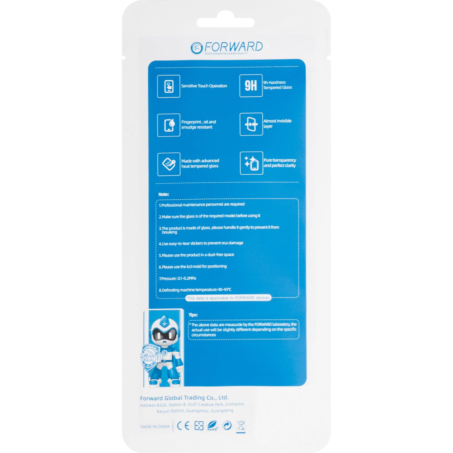 Skærmglas + Edge Glue / OCA Forward Guard til Huawei P30 Pro, Sort