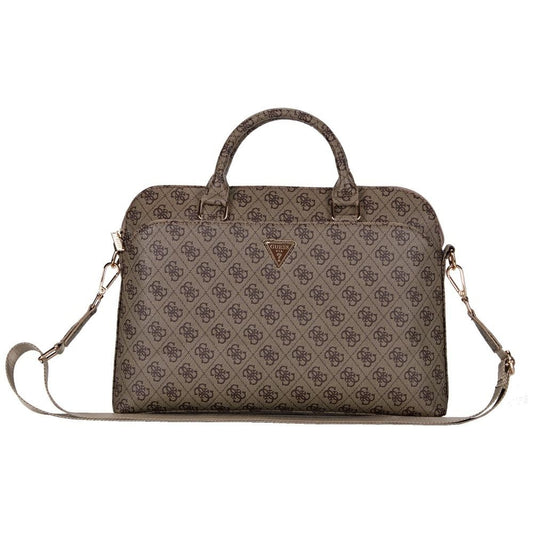 Guess 4G Triangle Logo taske til 15 tommer laptop, Brun