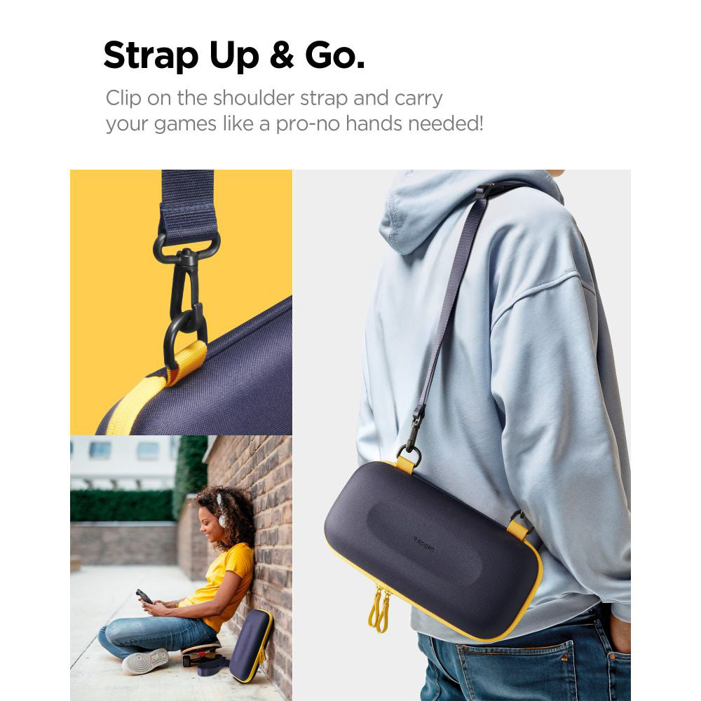 Spigen Nano Pop Pro beskyttelsestaske til Nintendo Switch 2, Marineblå AGP09565