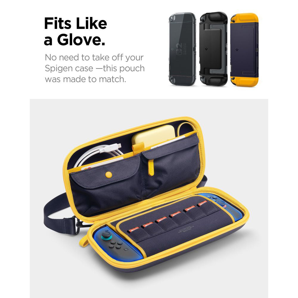 Spigen Nano Pop Pro beskyttelsestaske til Nintendo Switch 2, Marineblå AGP09565