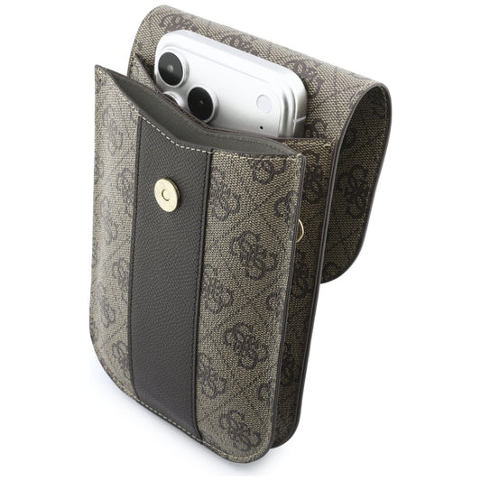 Universal Taske til Telefon, Guess, 4G Classic Logo Stripe, Brun