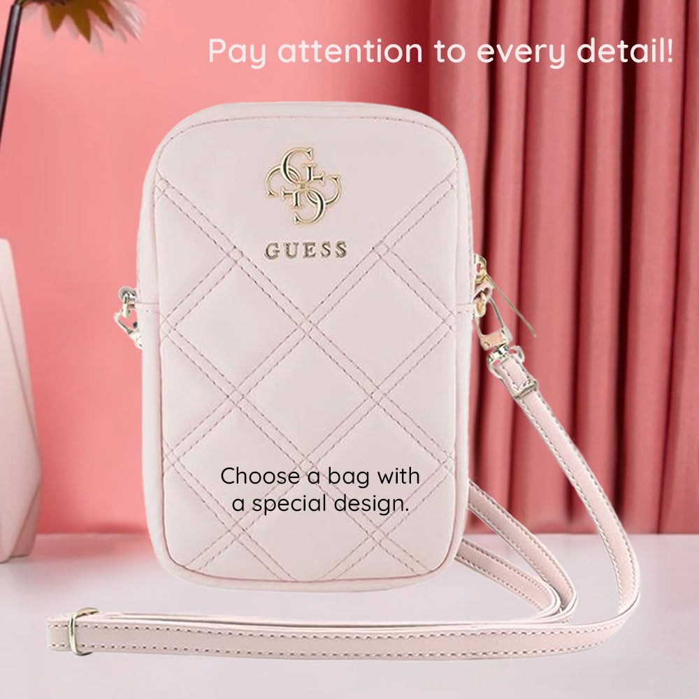 Universal Taske til Telefon, Guess, Quilted 4G, Sort