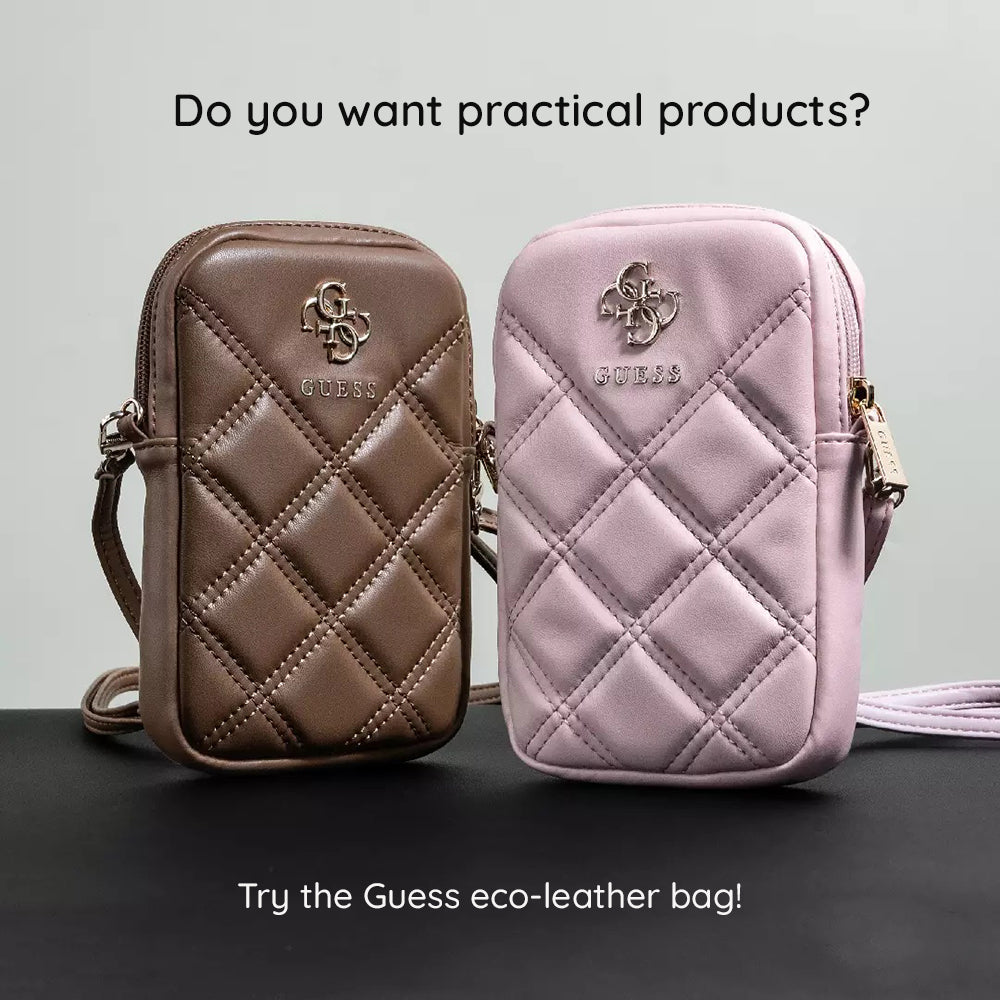 Universal Taske til Telefon, Guess, Quilted 4G, Sort