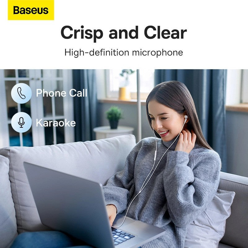 Handsfree 3,5 mm Baseus Encok H18, Hvid