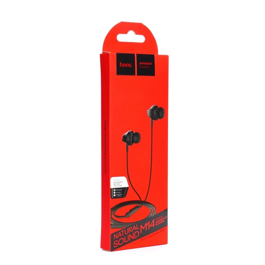 Handsfree 3.5mm HOCO M14, Sort