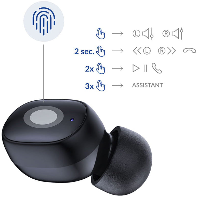 Handsfree Bluetooth 3MK FlowBuds, TWS, Sort