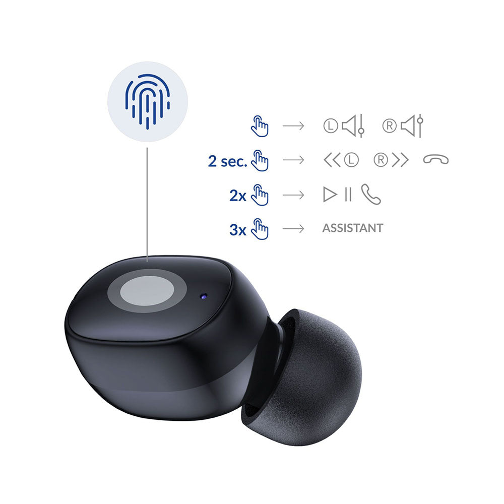 Handsfree Bluetooth 3MK FlowBuds, TWS, Sort