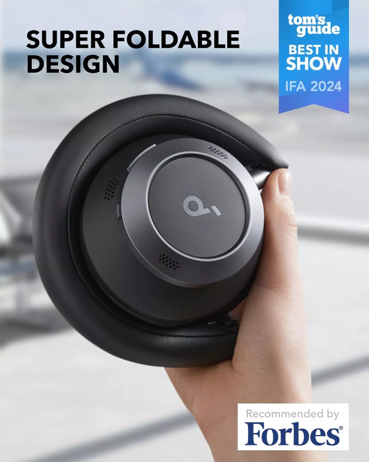 Handsfree Bluetooth Anker SoundCore Space One Pro, A2DP, ANC, Sort, Genforseglet A3062G11