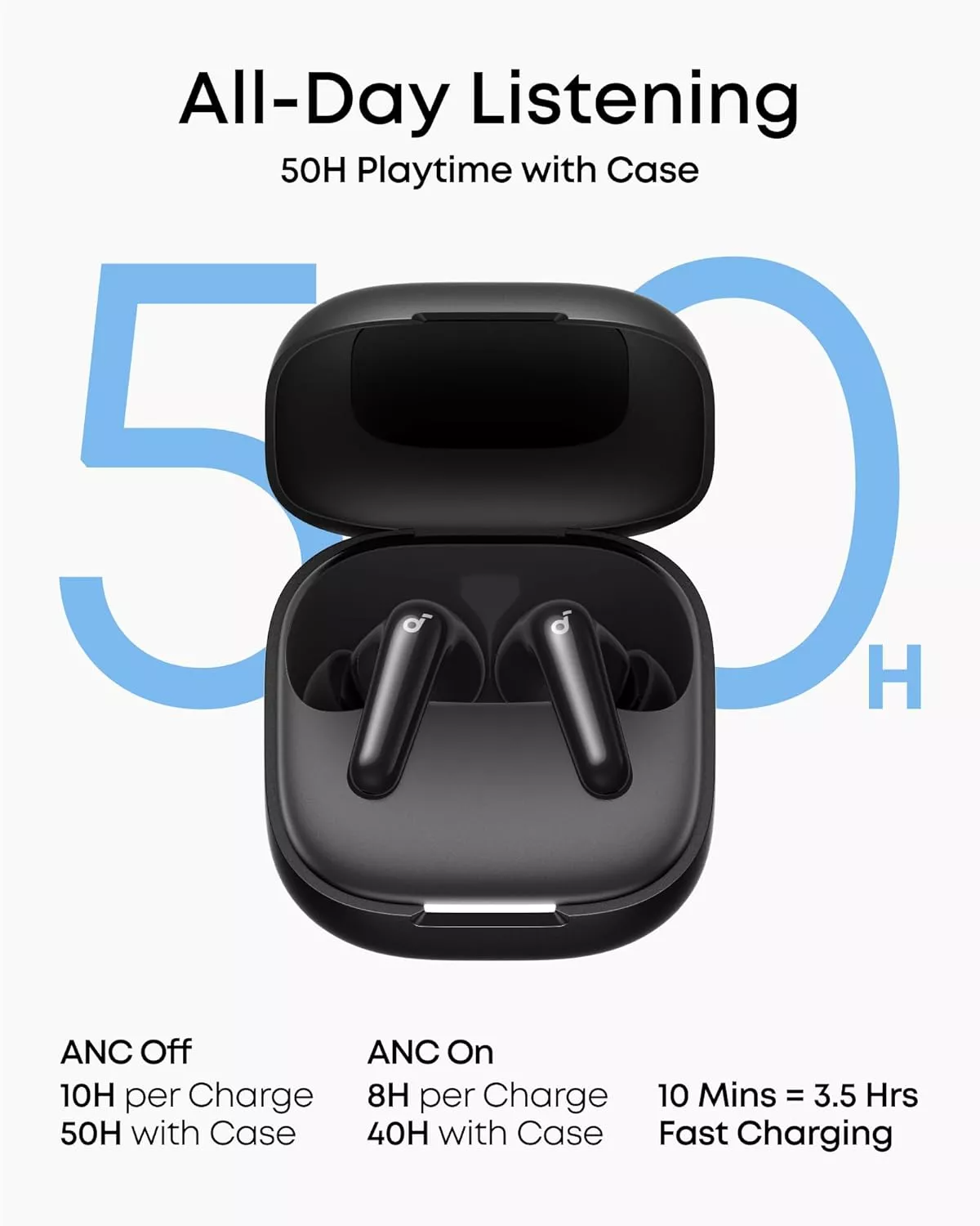 Handsfree Bluetooth Anker Soundcore R60i, TWS, ANC, Sort D1202G11