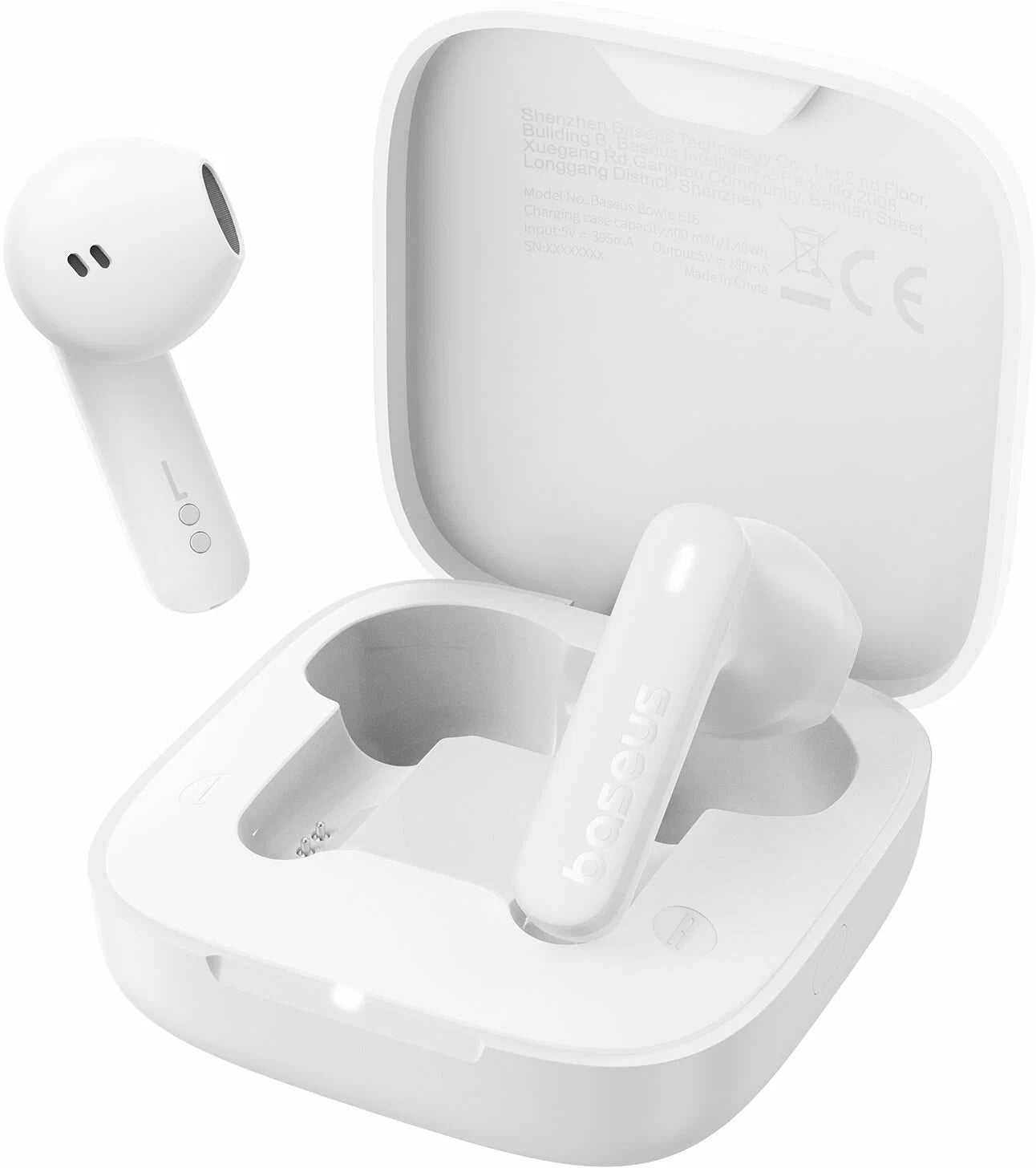 Håndfri Bluetooth Bluetooth Baseus Bowie E16, TWS, Hvid A00061900223-00