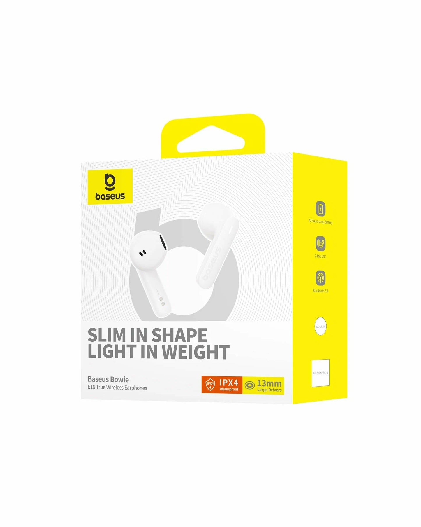 Håndfri Bluetooth Bluetooth Baseus Bowie E16, TWS, Hvid A00061900223-00