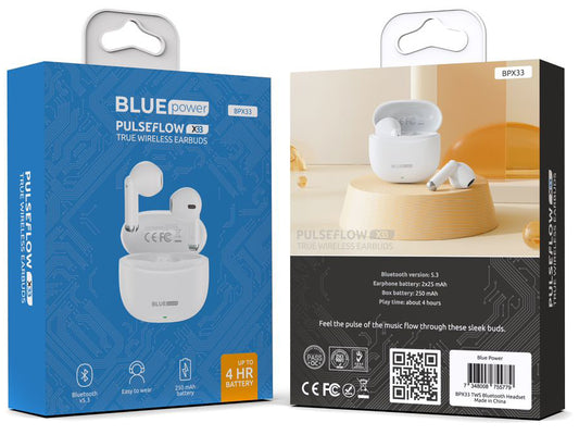 Handsfree Bluetooth Blue Power BPX33, TWS, Hvid