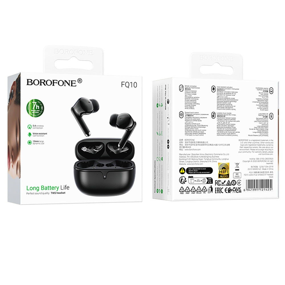 Handsfree Bluetooth Borofone FQ10 Joyful, TWS, Sort