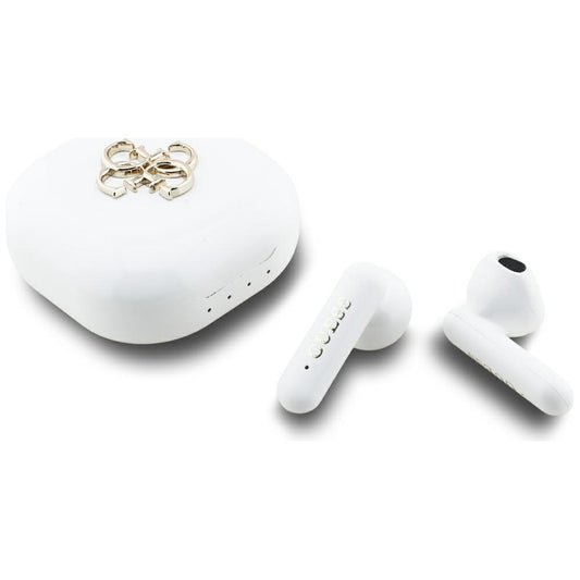 Handsfree Bluetooth Guess 4G Metal Logo, TWS, Hvid