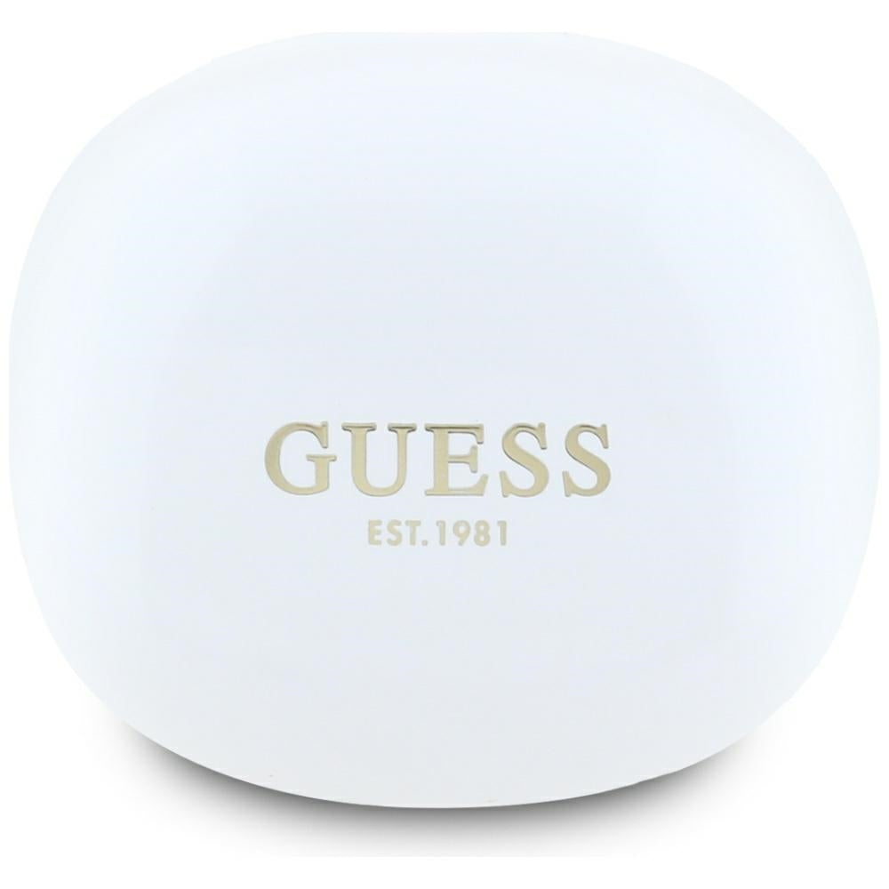 Handsfree Bluetooth Guess Flat Classic Logo Electroplated, TWS, Hvid