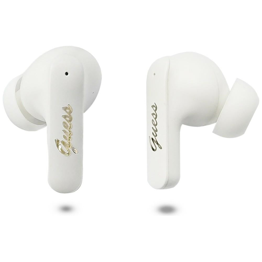 Handsfree Bluetooth Guess Script Metal Logo, TWS, Hvid
