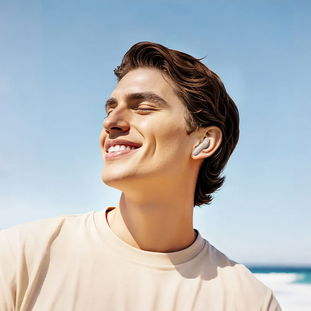 Handsfree Bluetooth HOCO EQ21, TWS, ANC, Hvid