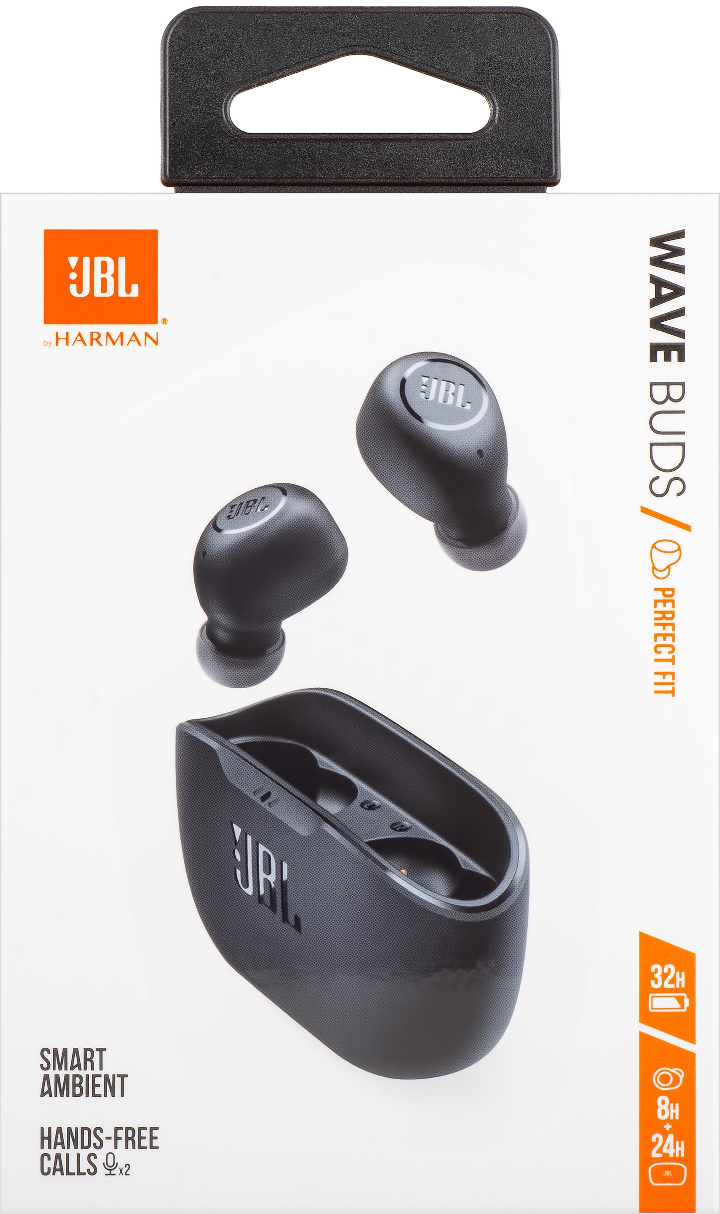 Håndfri Bluetooth JBL Wave Buds, TWS, sort JBLWBUDSBLK
