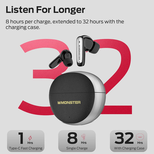 Handsfree Bluetooth Monster N-Lite 310, TWS, Sort