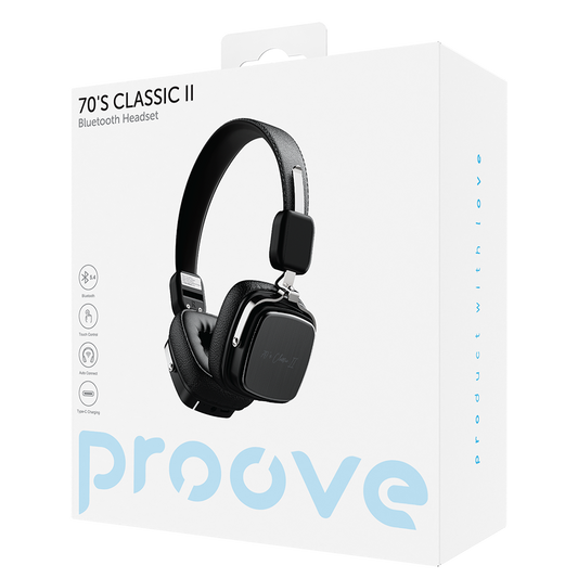 Handsfree Bluetooth Proove 70's Classic II, A2DP, Sort