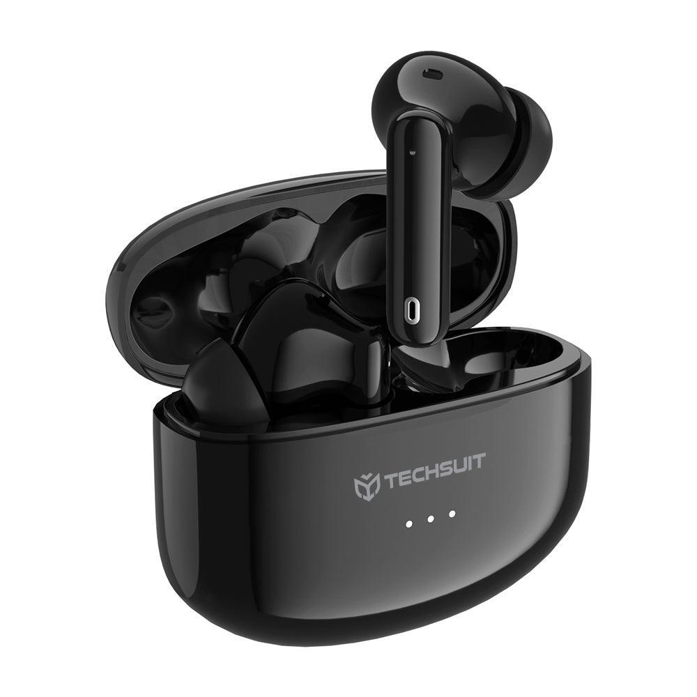 Handsfree Bluetooth Techsuit CW1 Audira Pro, TWS, ANC, Sort