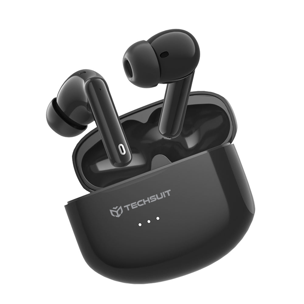 Handsfree Bluetooth Techsuit CW1 Audira Pro, TWS, ANC, Sort