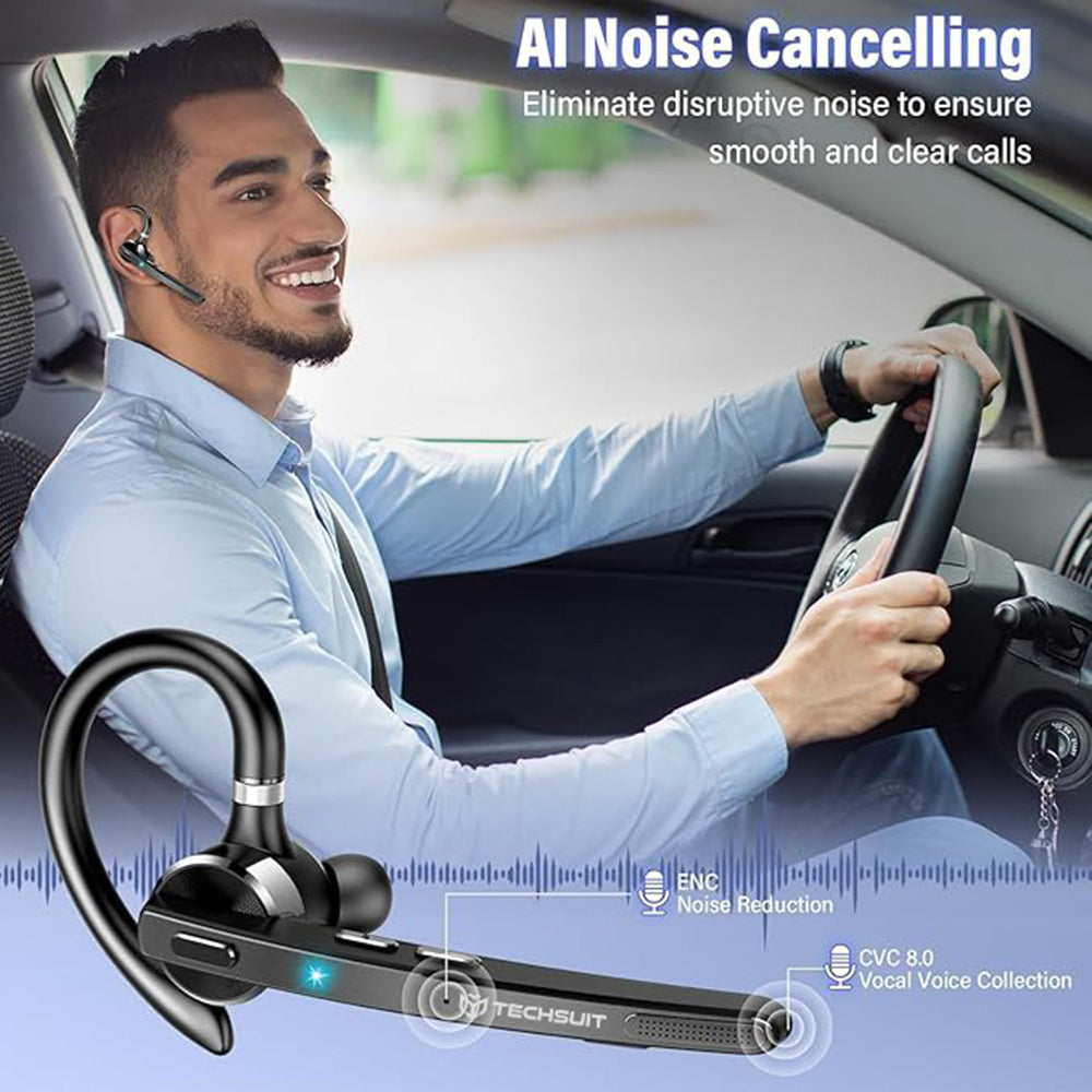 Handsfree Bluetooth Techsuit G9 TalkZen, A2DP, Sort
