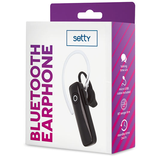 Handsfree Bluetooth Setty SBT-01, Sort